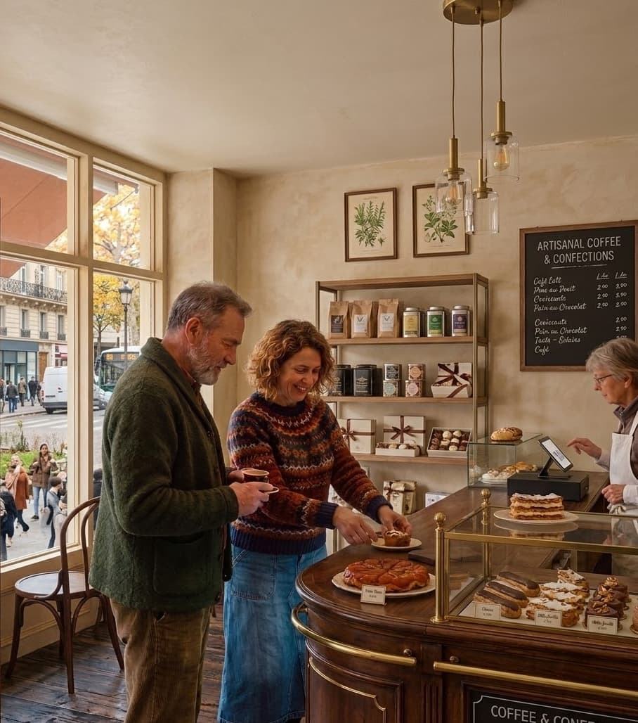 Customers enjoying coffee at an independent cafe