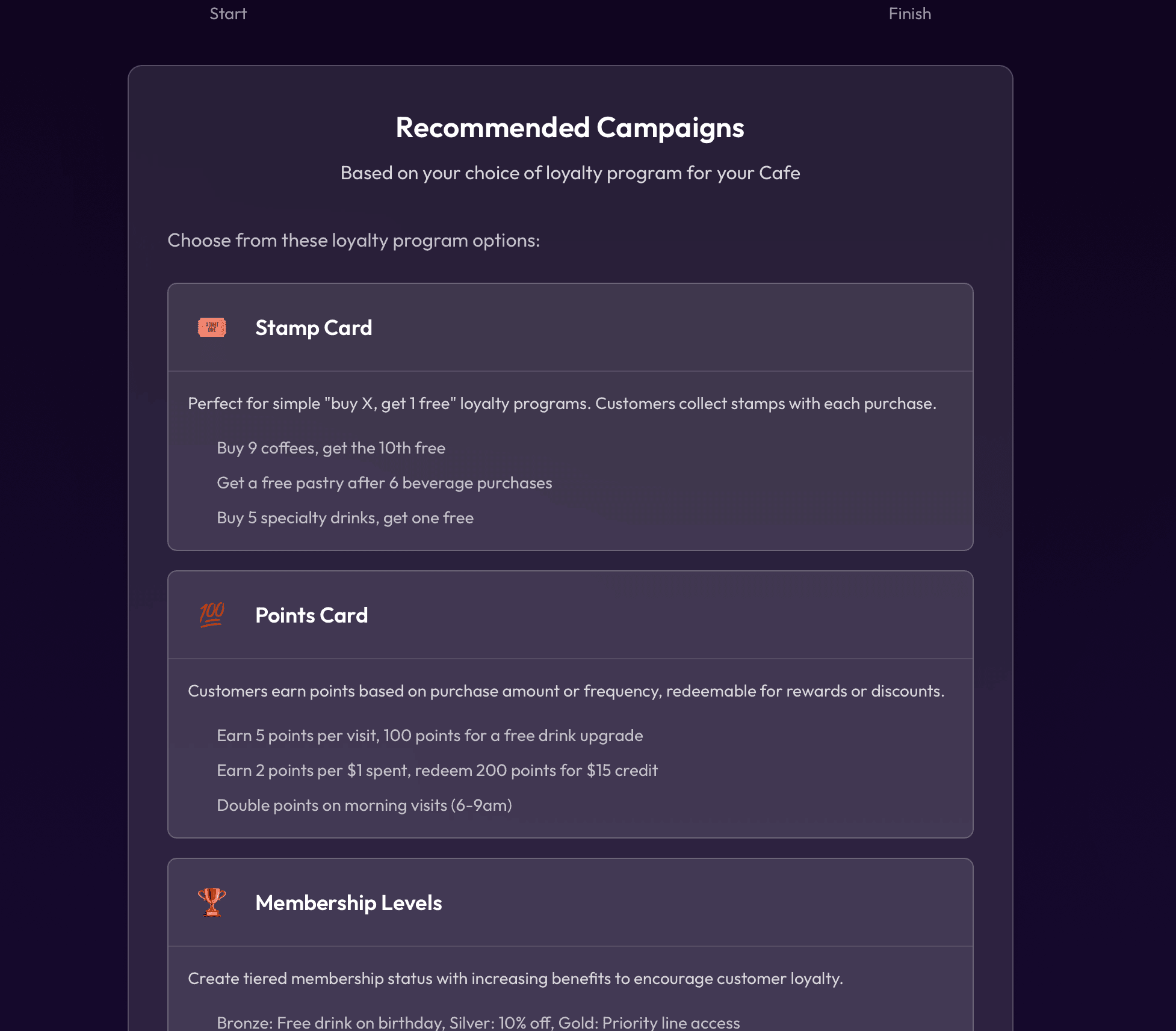 Choosing a loyalty card type for your café in Passtastic