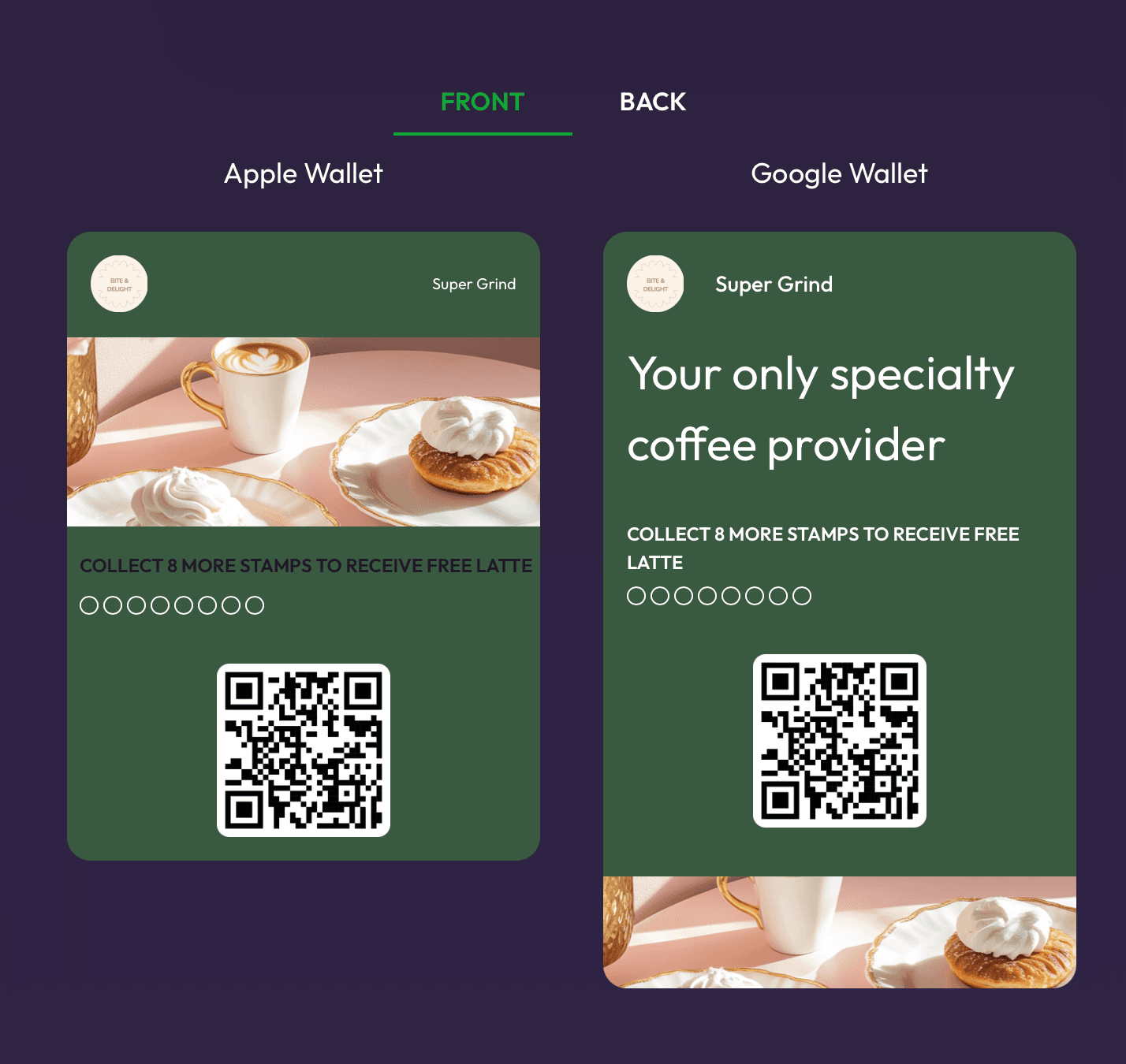 Setting reward rules for a coffee shop stamp card