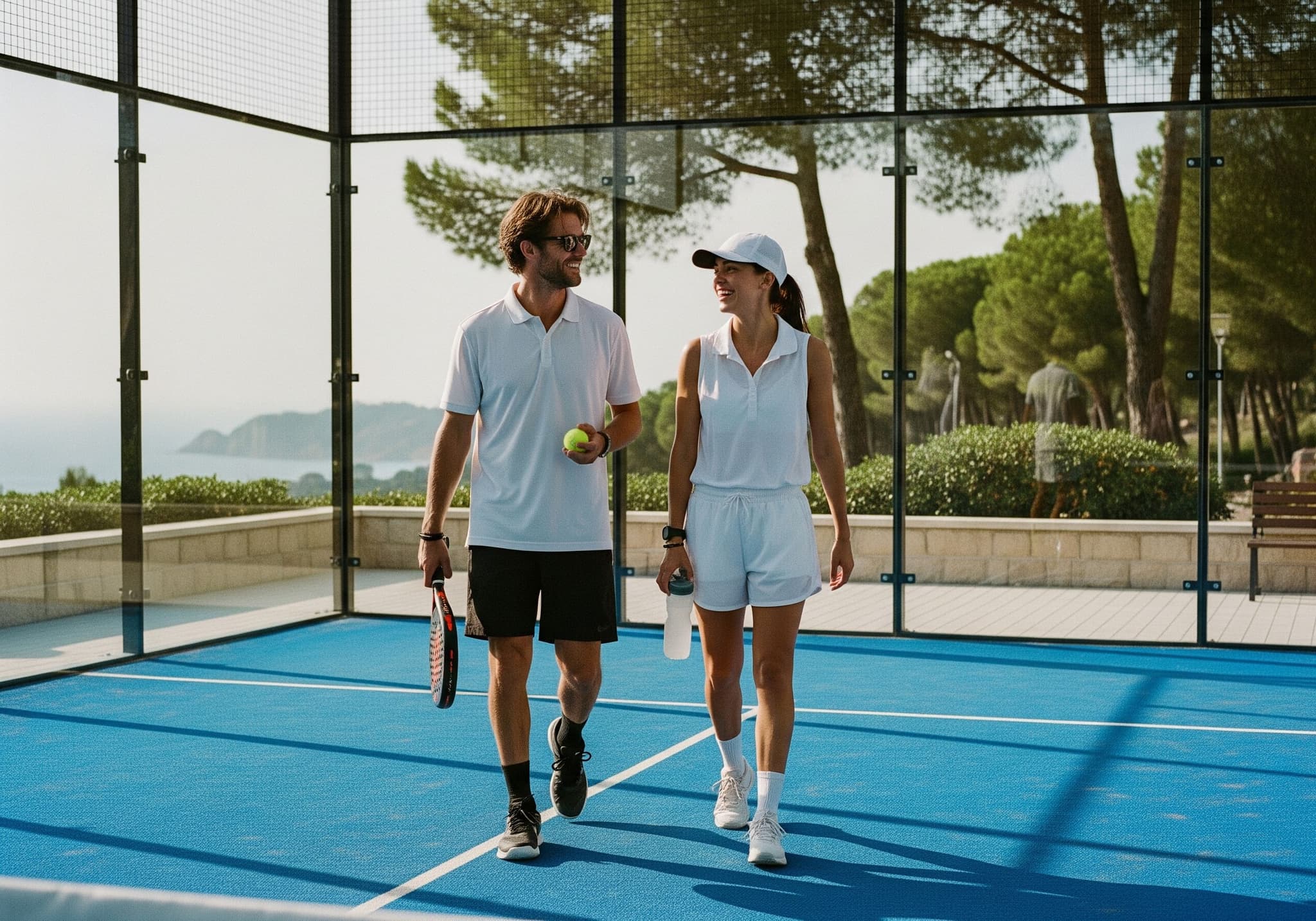 Padel players on court — reward structure for bookings