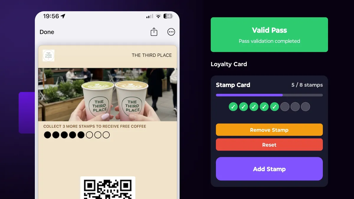 Digitale Stempelkarte fuer ein Cafe