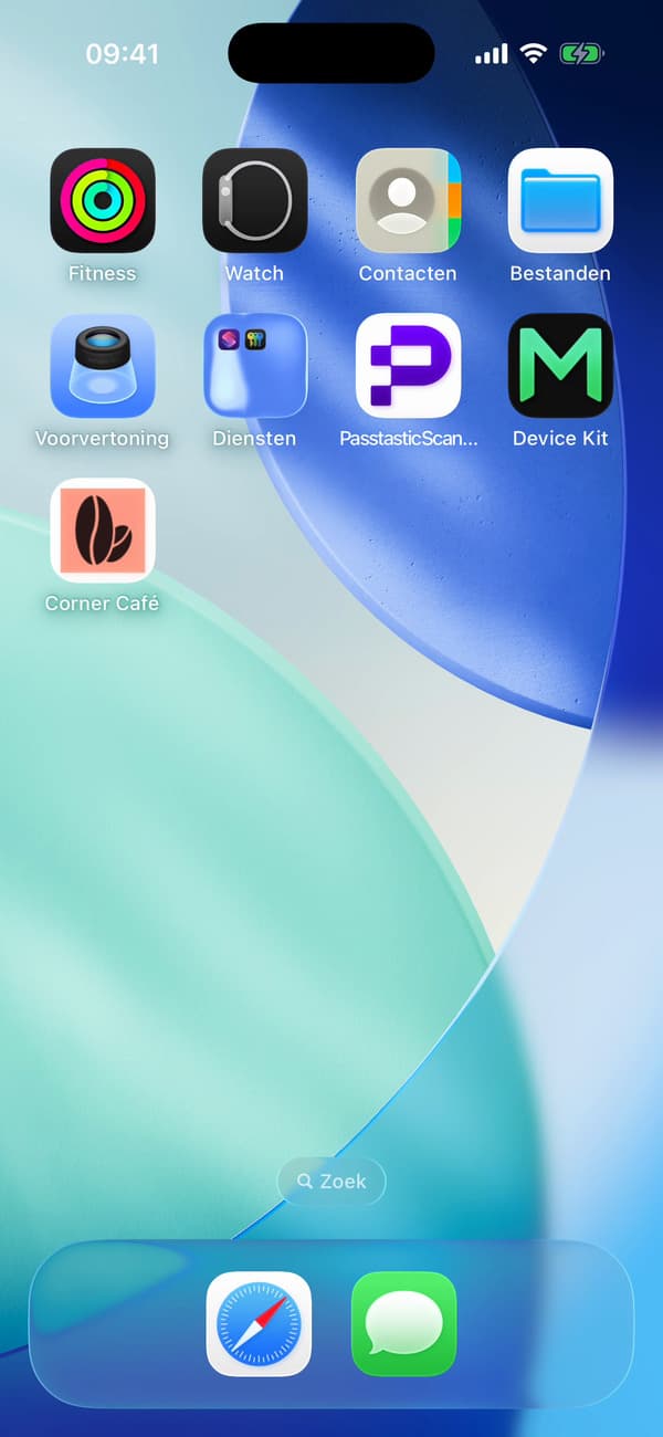 De app via het menu aan het beginscherm toevoegen