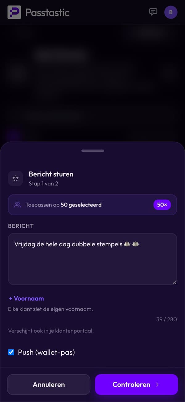 Een bericht schrijven in het dashboard