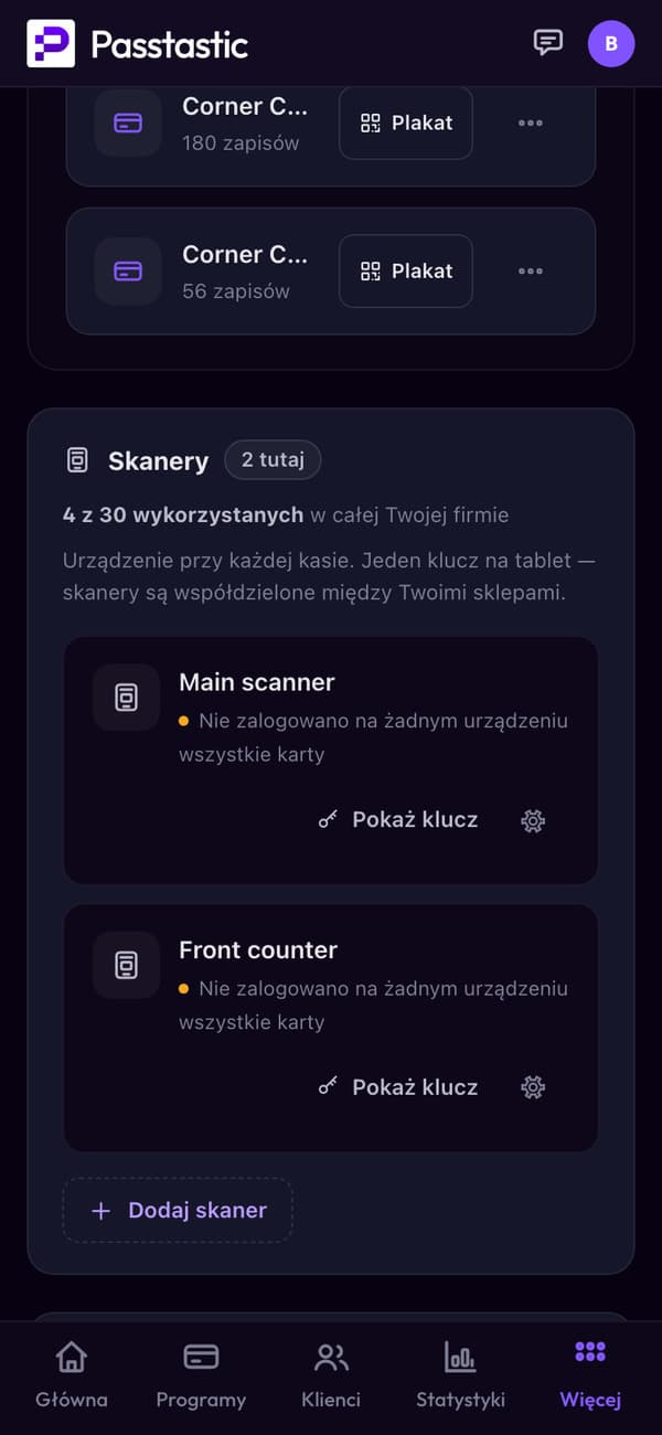 Skanery Corner Café w lokalu Downtown