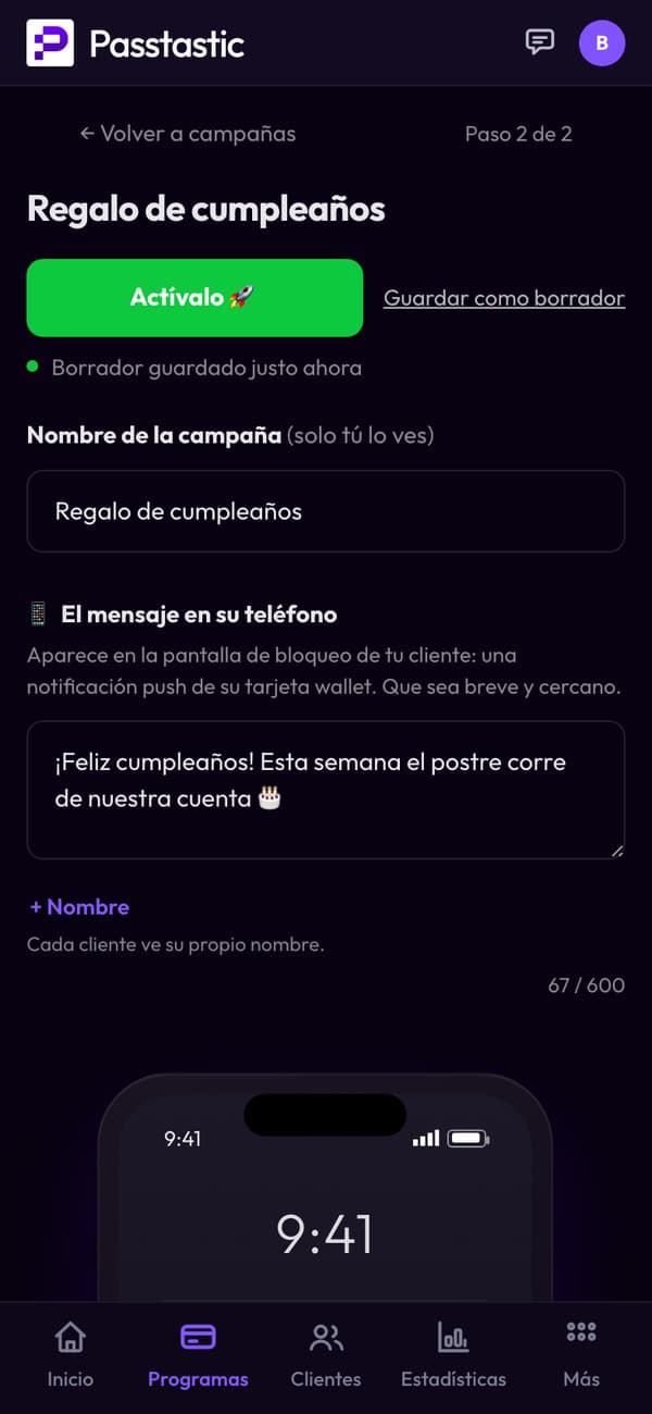 La campaña de cumpleaños de Trattoria Verde: su nombre y el mensaje que reciben los clientes