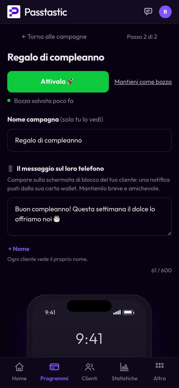 La campagna di compleanno di Trattoria Verde: il nome e il messaggio che ricevono gli ospiti