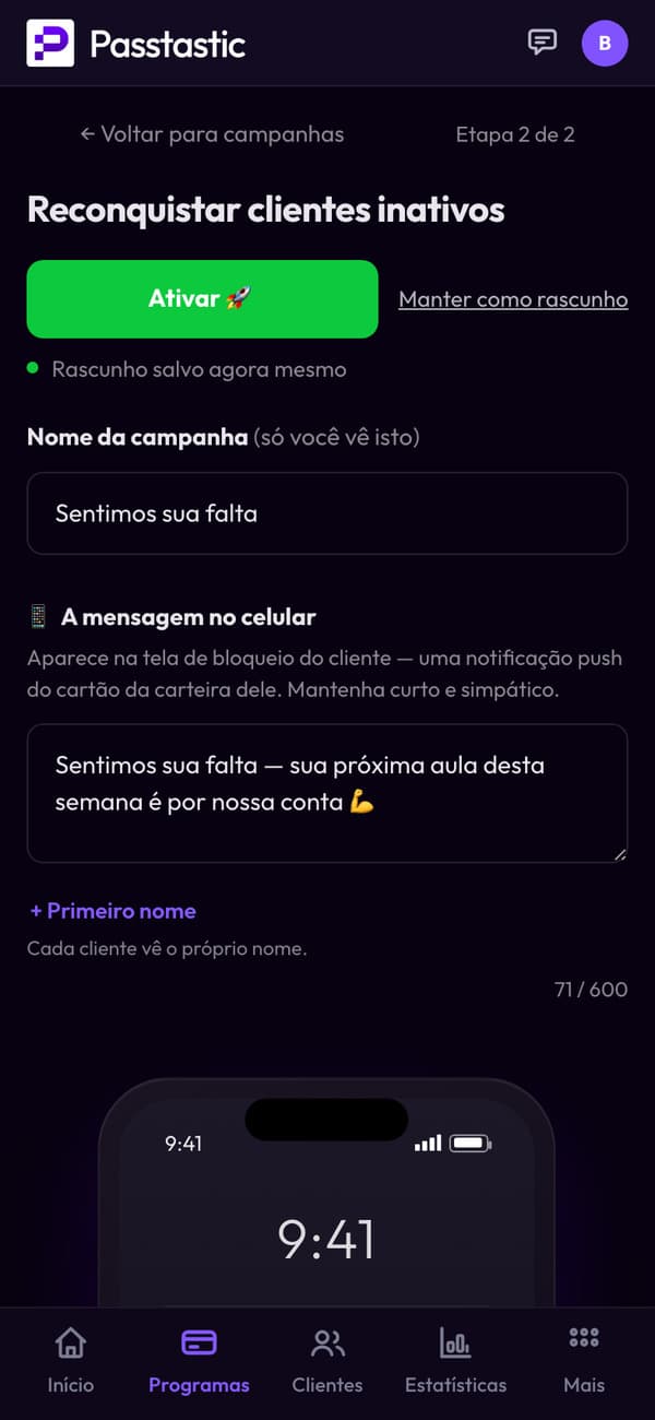A campanha de reconquista da North Side Fitness: o nome e a mensagem que os alunos recebem