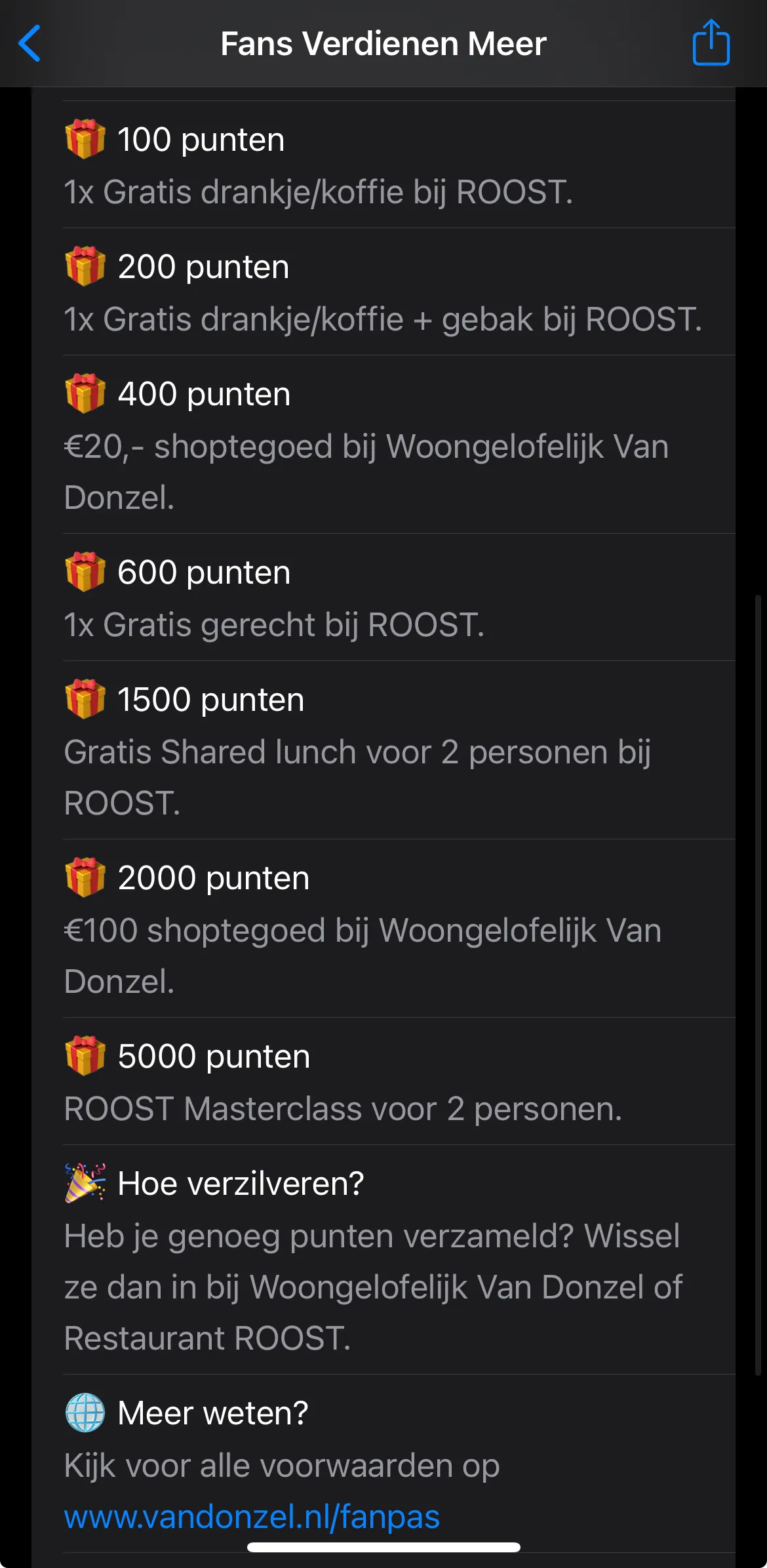 Puntenbeloningentabel in Apple Wallet