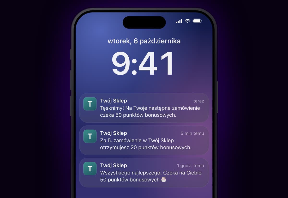PLACEHOLDER (Alina): Notifications from a store's loyalty card on an iPhone lock screen