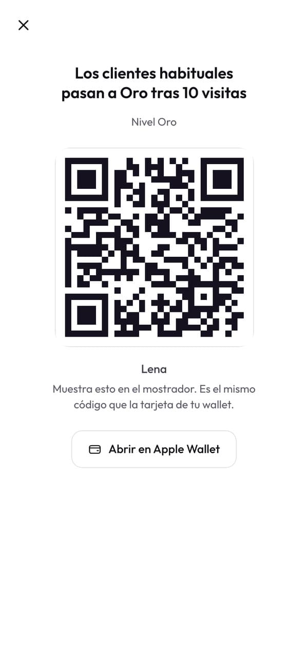 El código que Lena enseña en el mostrador