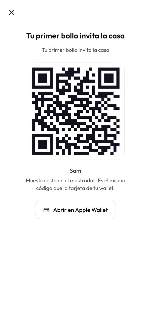 El código que Sam enseña en el mostrador