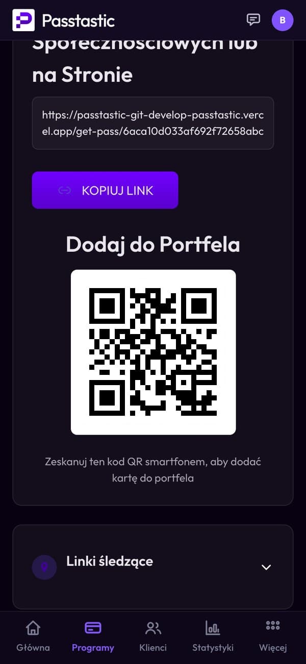 Zakładka Udostępnij kuponu na ciastko z kodem QR