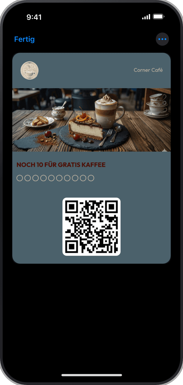 Die Karte von Corner Café in Apple Wallet