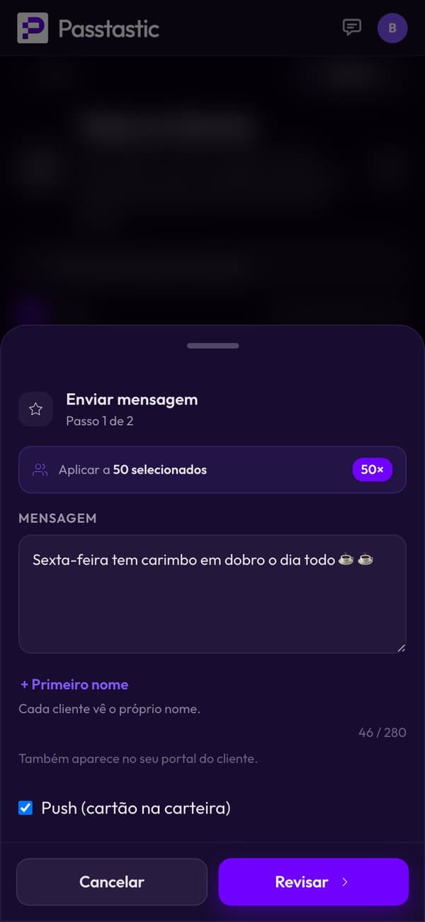 Escrevendo uma mensagem no painel