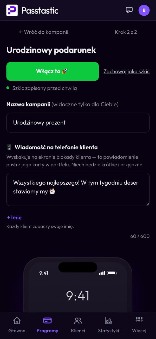 Kampania urodzinowa restauracji Trattoria Verde: nazwa i wiadomość, którą dostają goście