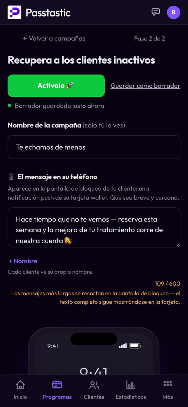La campaña para recuperar clientes de Studio Lumi: su nombre y el mensaje que reciben