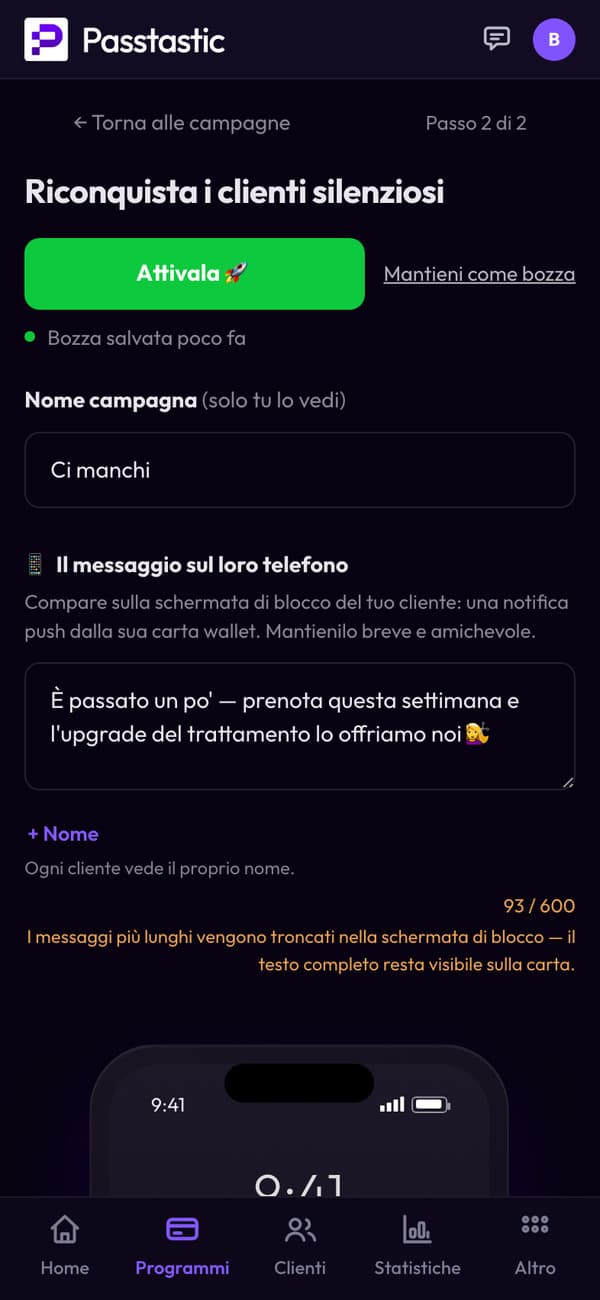 La campagna di riconquista di Studio Lumi: il nome e il messaggio che ricevono i clienti